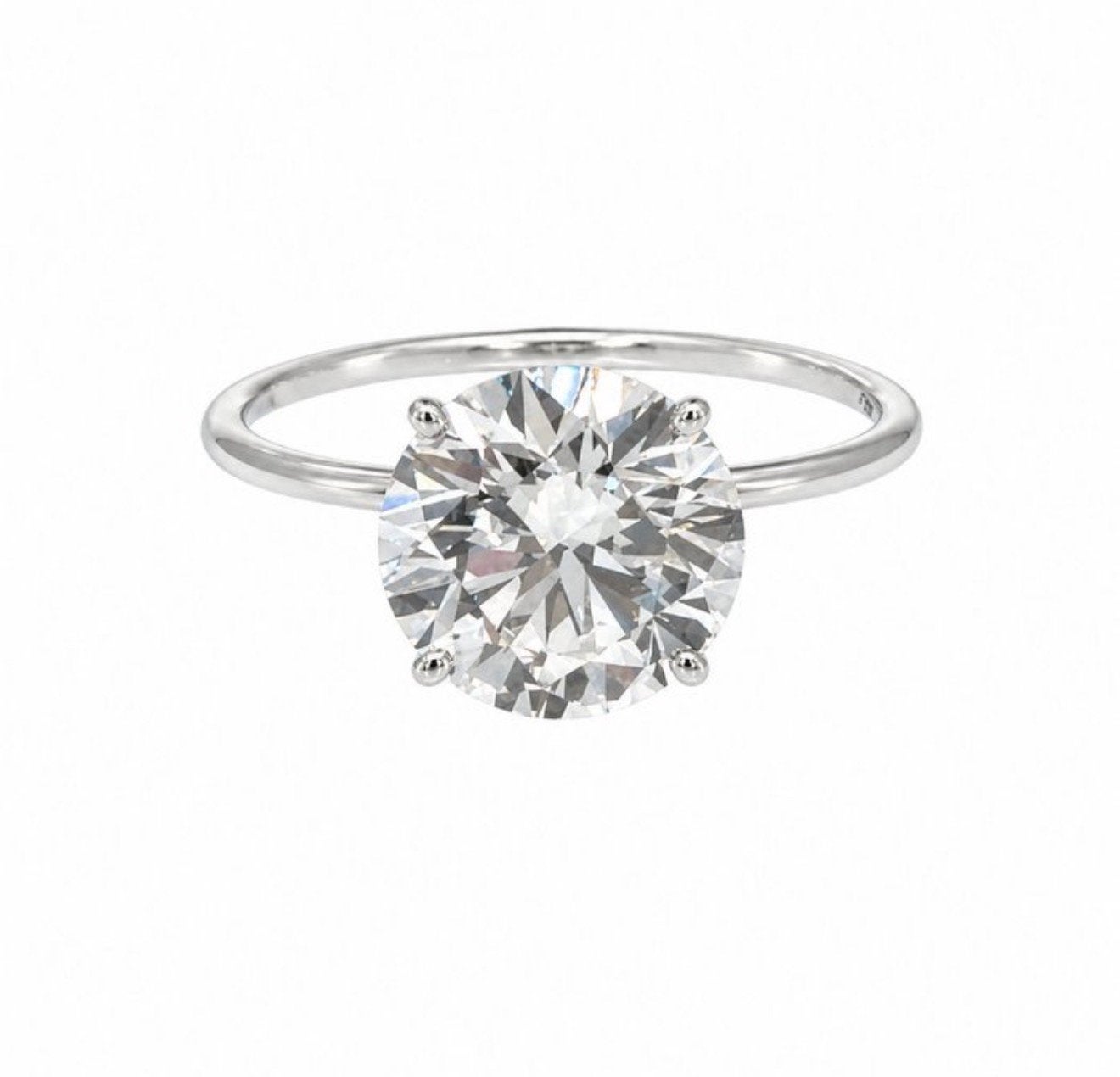14k Witgouden Ring 5.04ct Diamant, Ophalen of Verzenden, Goud, Ring