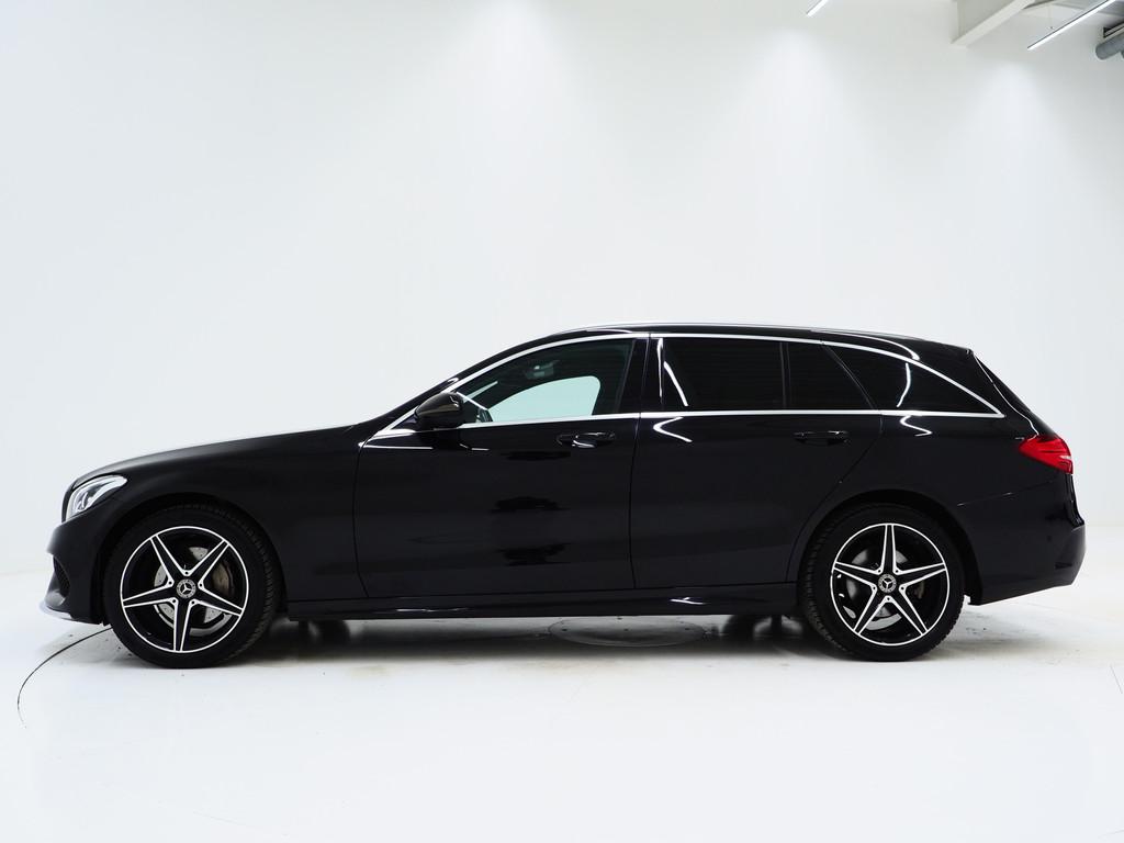 Mercedes-Benz C-Klasse Estate 180 AMG | Leder | Stoelverwarm, Auto's, Mercedes-Benz, Automaat, Achterwielaandrijving, Zwart, Lichtsensor