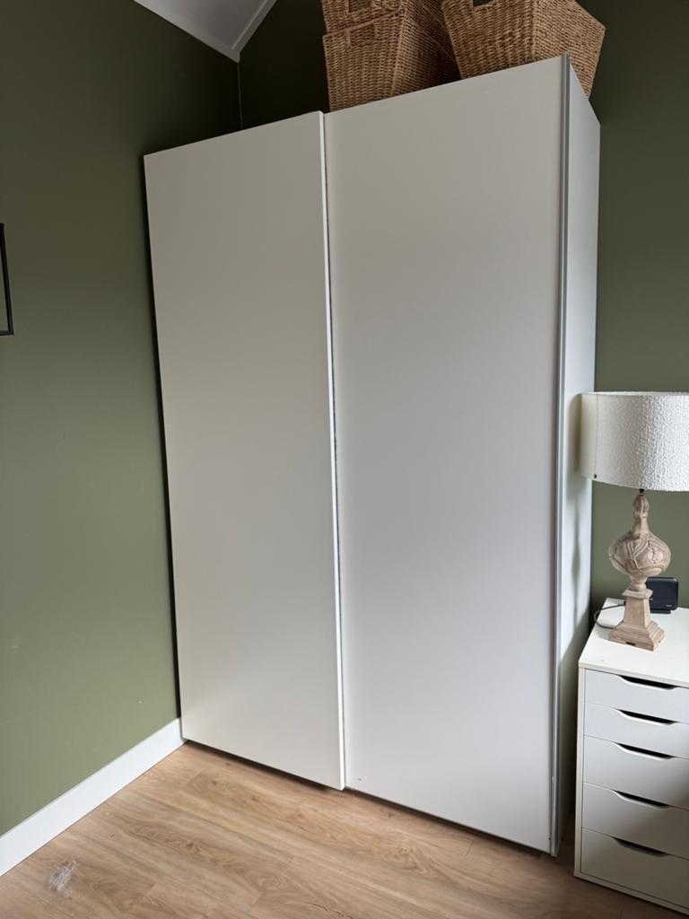 Ikea Pax Hasvik Schuifdeuren Mat Wit 150x236cm met rails, Huis en Inrichting, Kasten | Kledingkasten, Ophalen, Kunststof, 100 tot 150 cm