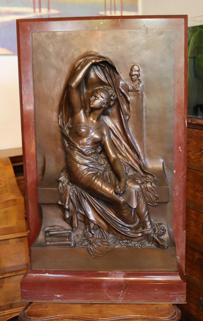 Zeer groot antiek bronzen reliëf sculptuur, Ophalen