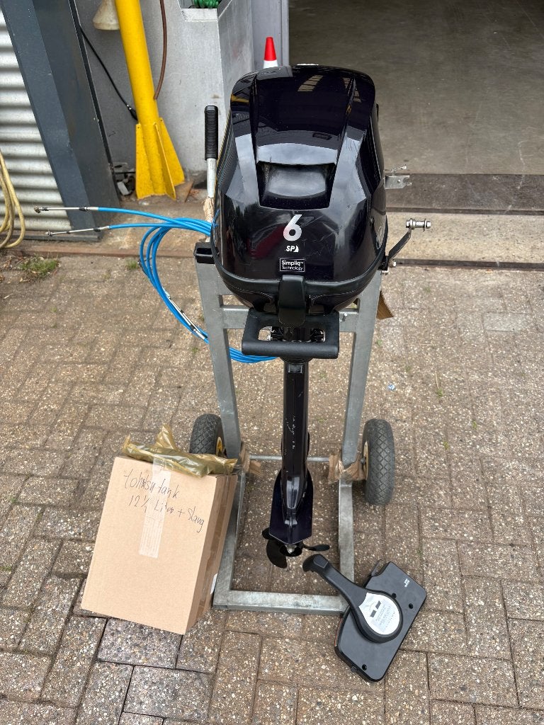Buitenboordmotor thohatsu 6 pk langstaart, Watersport en Boten, Buiten- en Binnenboordmotoren, Ophalen, 5 tot 10 pk, Zo goed als nieuw