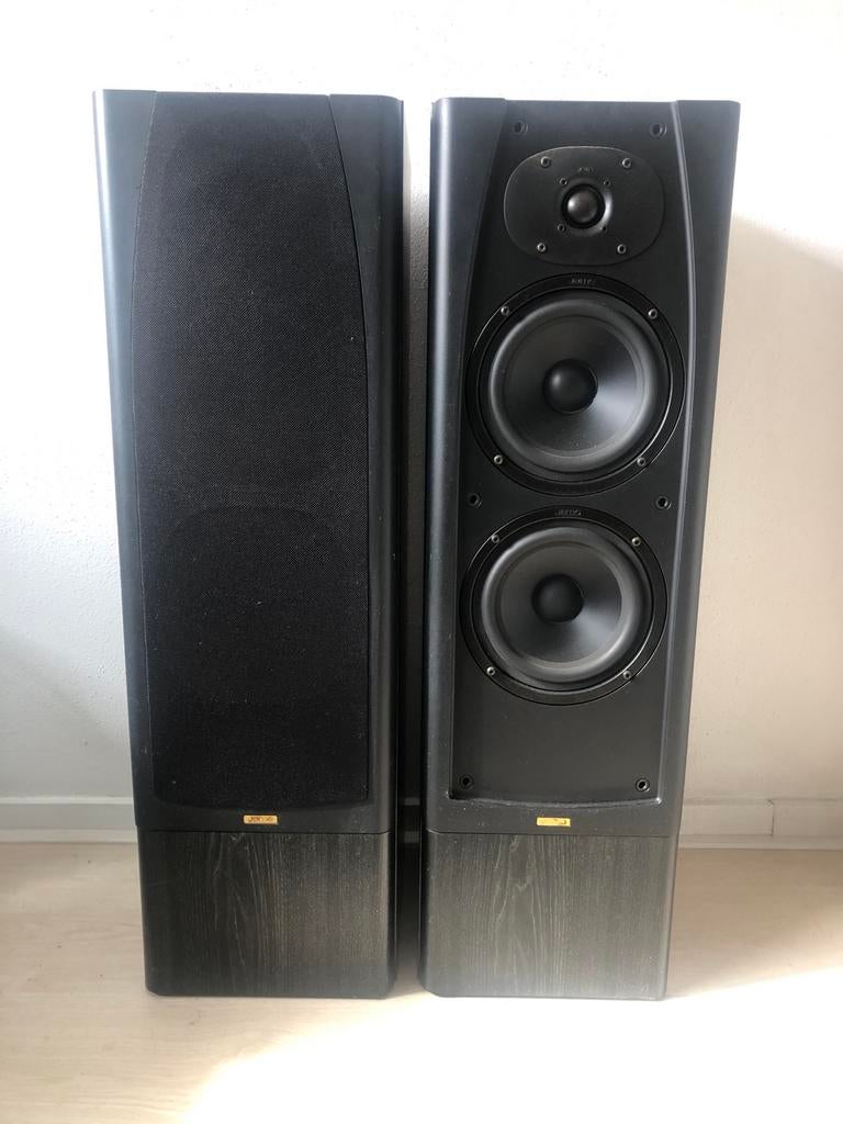 Jamo 98 Zuilspeakers, Ophalen, Gebruikt, 60 tot 120 watt, Front, Rear of Stereo speakers