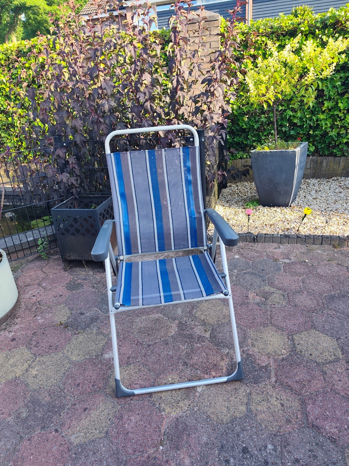 2 mooie vrijbuiter verstelbare campingstoelen, Ophalen, Gebruikt, Campingstoel