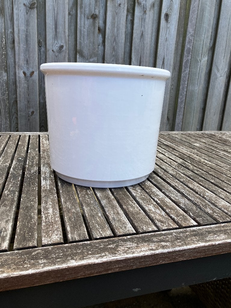 bloempot wit voor binnen 26x22, Ophalen, Rond, Binnen, Zo goed als nieuw