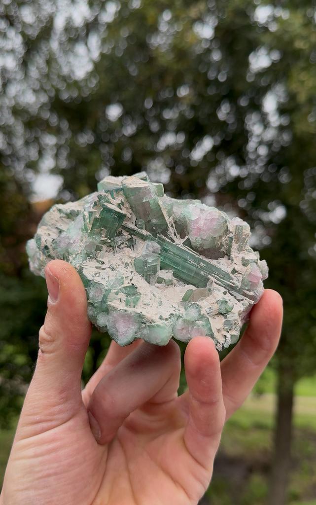 Watermeloen toermalijn, Verzamelen, Mineralen en Fossielen, Ophalen of Verzenden