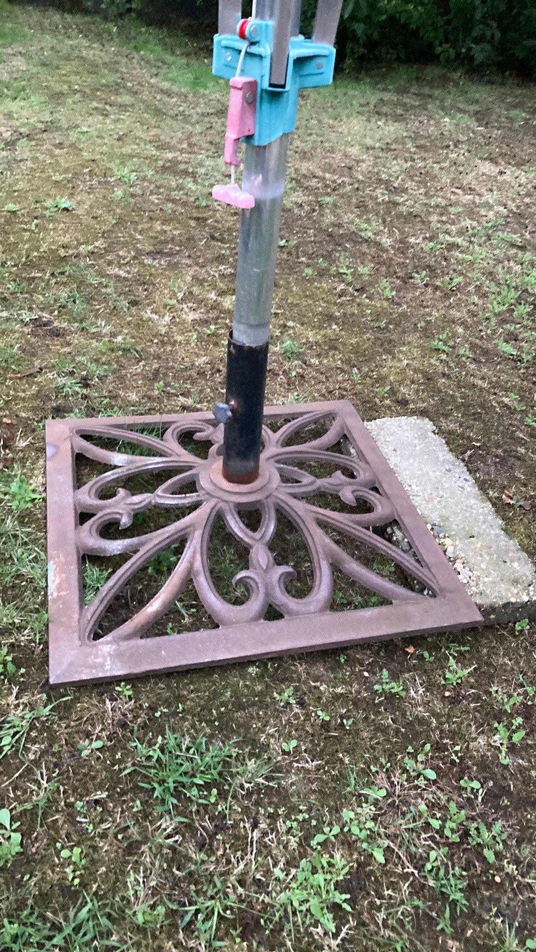 Standaard voor parasol of waslijn zwaar gietijzer, Tuin en Terras, Ophalen, Gebruikt, Minder dan 1 meter, Overige typen
