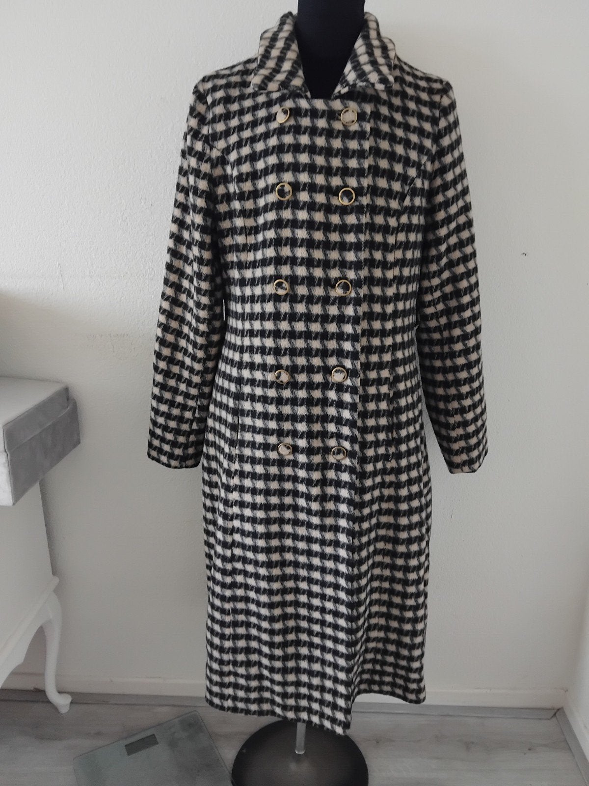King Louie Houndstooth Jas - Pied de Poule  Maat XL, Zwart, Maat 46/48 (XL) of groter, Ophalen of Verzenden, Zo goed als nieuw