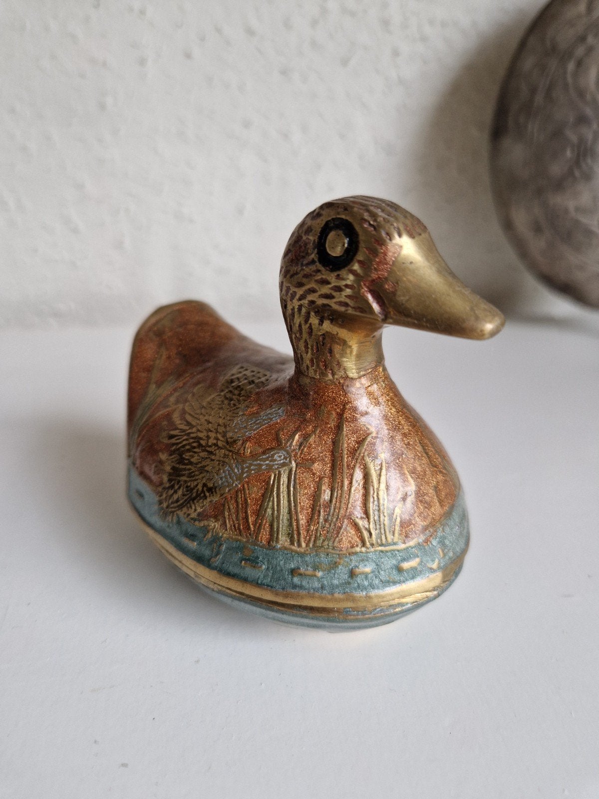 Vintage snuisterijen/pillen doosje met emaille, Antiek en Kunst, Ophalen of Verzenden