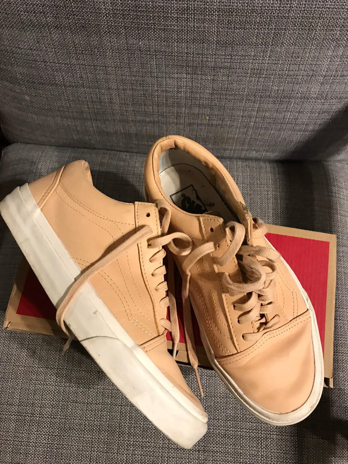 Vans Leather Old School 38.5 zgan, Beige, Ophalen of Verzenden, Vans, Sneakers of Gympen