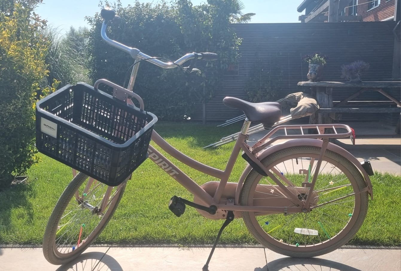 Spirit Damesfiets met mand - Zo goed als nieuw, Terugtraprem, Zo goed als nieuw, 50 tot 53 cm, Ophalen