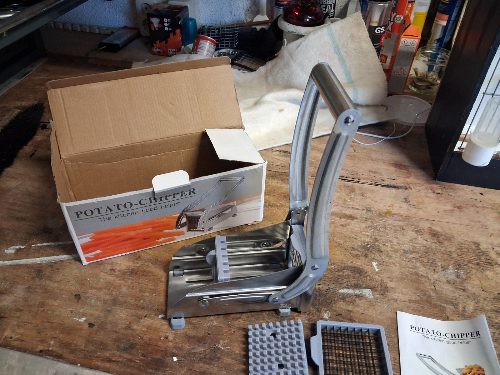 Nieuwe RVS Friet Snijder - Potato Chipper, Overige typen, Ophalen of Verzenden, Metaal, Nieuw