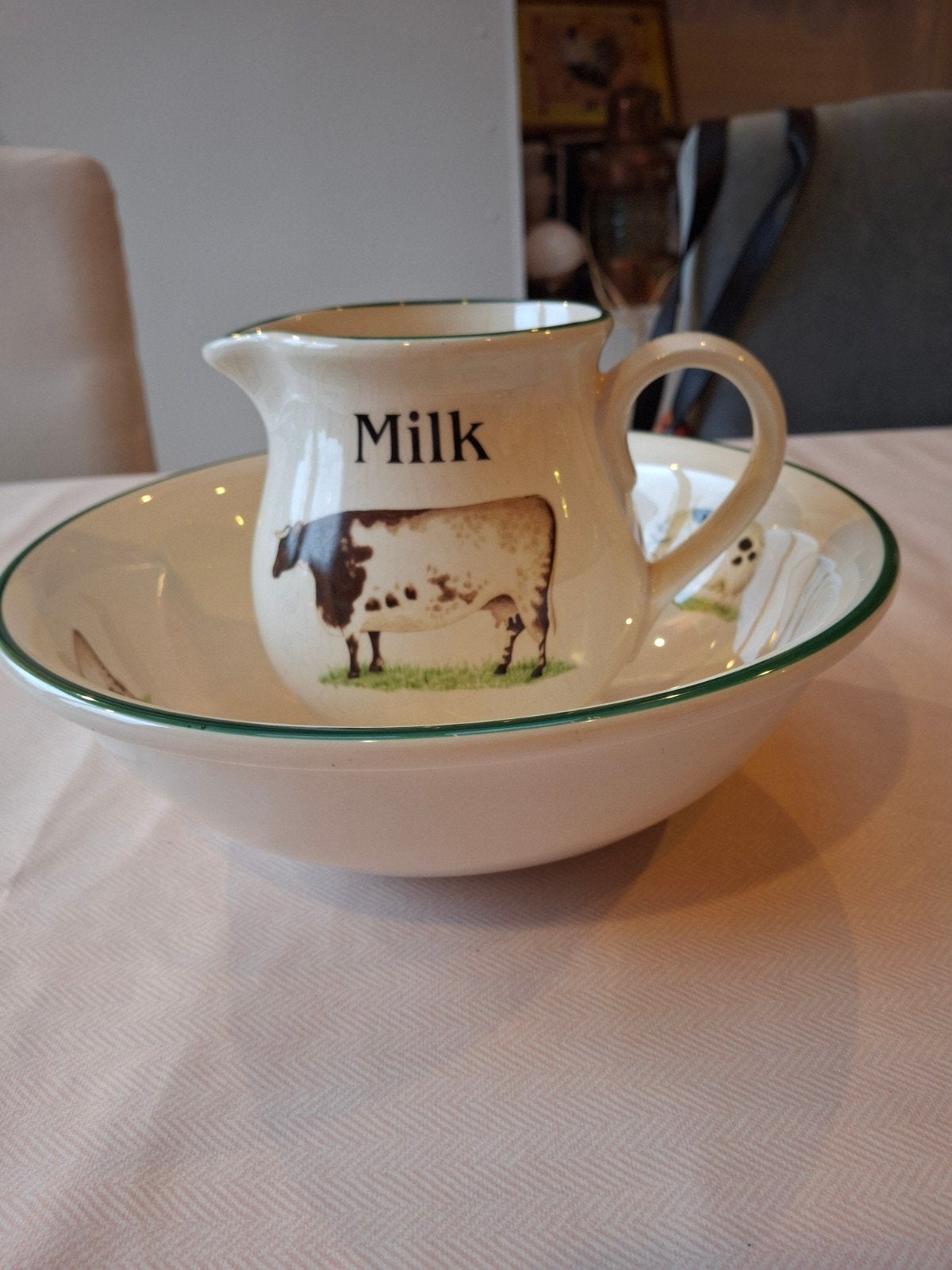 Cloverleaf English Pottery kom en melkkan, Overige merken, Landelijk/Boerenbont, Ophalen of Verzenden, Zo goed als nieuw