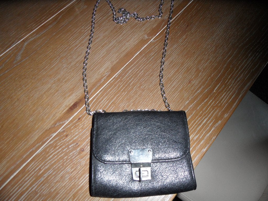 Leuk, zwart avondtasje met schakelketting, Ophalen of Verzenden, Zo goed als nieuw, Zwart, Avondtasje