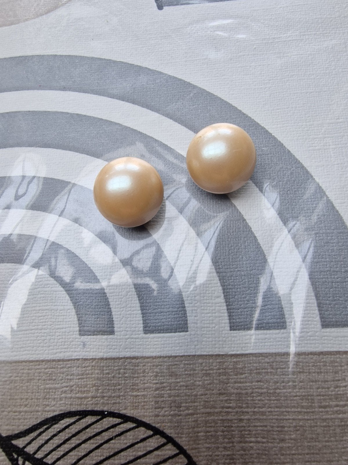 Vintage Parel Clips, Overige materialen, Gebruikt, Beige, Ophalen of Verzenden