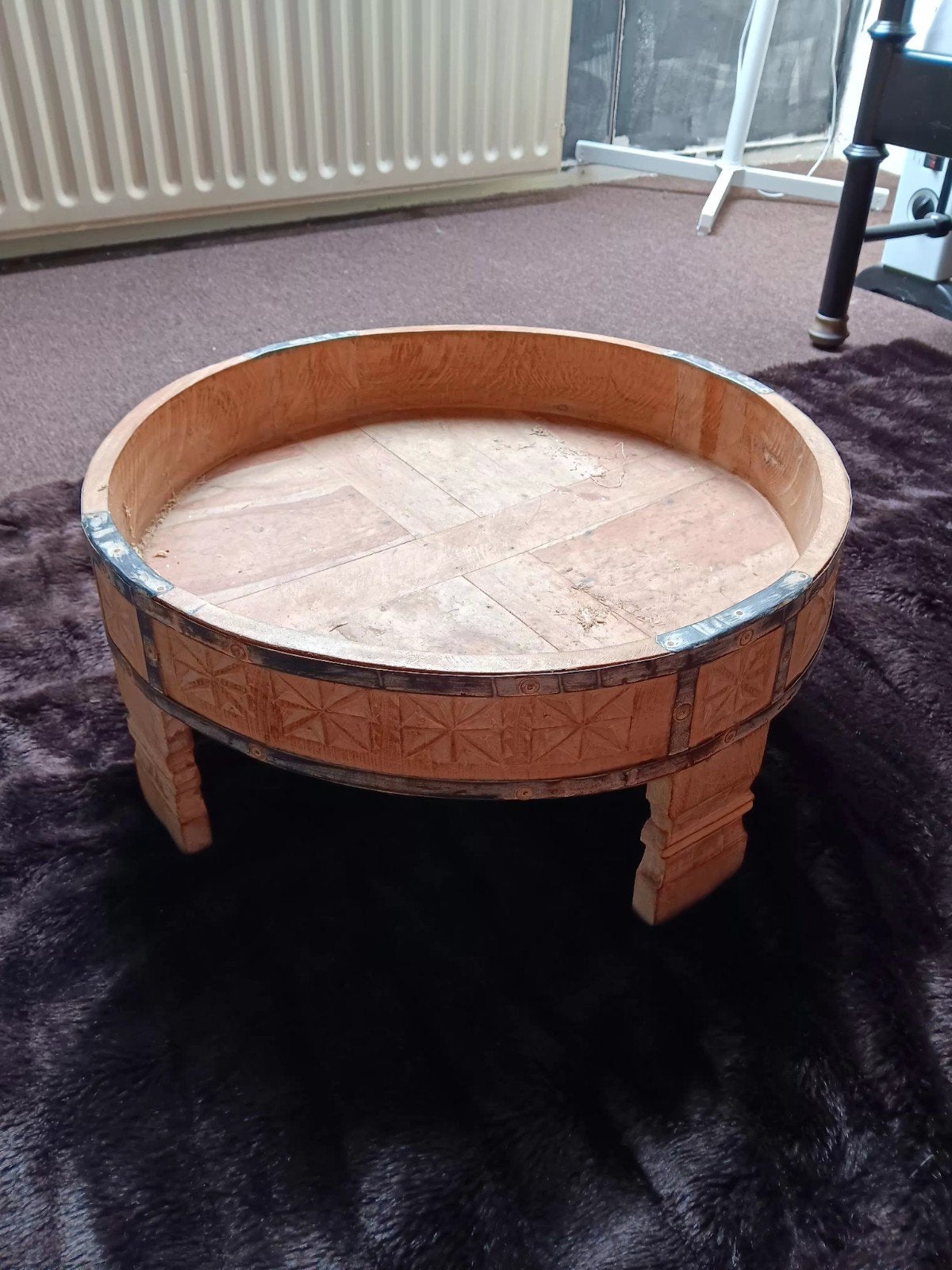 Decoratieve houten chakki tafeltje, Minder dan 50 cm, Boho, Ophalen of Verzenden, Zo goed als nieuw