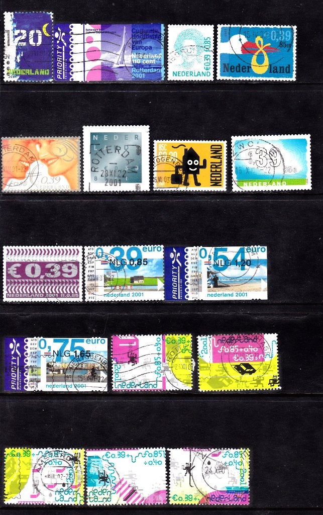 Nederland zegels uit 2001 gestempeld, Verzenden, Na 1940, Gestempeld