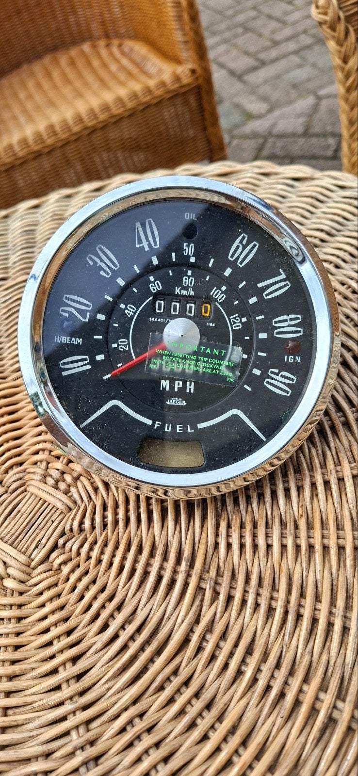 Jaeger snelheidsmeter/brandstofmeter voor klassieke auto, Auto-onderdelen, Ophalen of Verzenden, Gebruikt, Universele onderdelen
