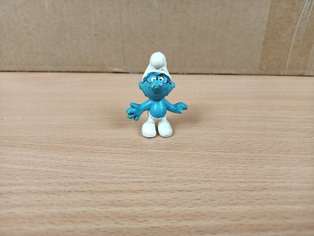 bril smurf - vintage Peyo Schleich, Verzamelen, Ophalen, Gebruikt, Brilsmurf, Poppetje, Figuurtje of Knuffel