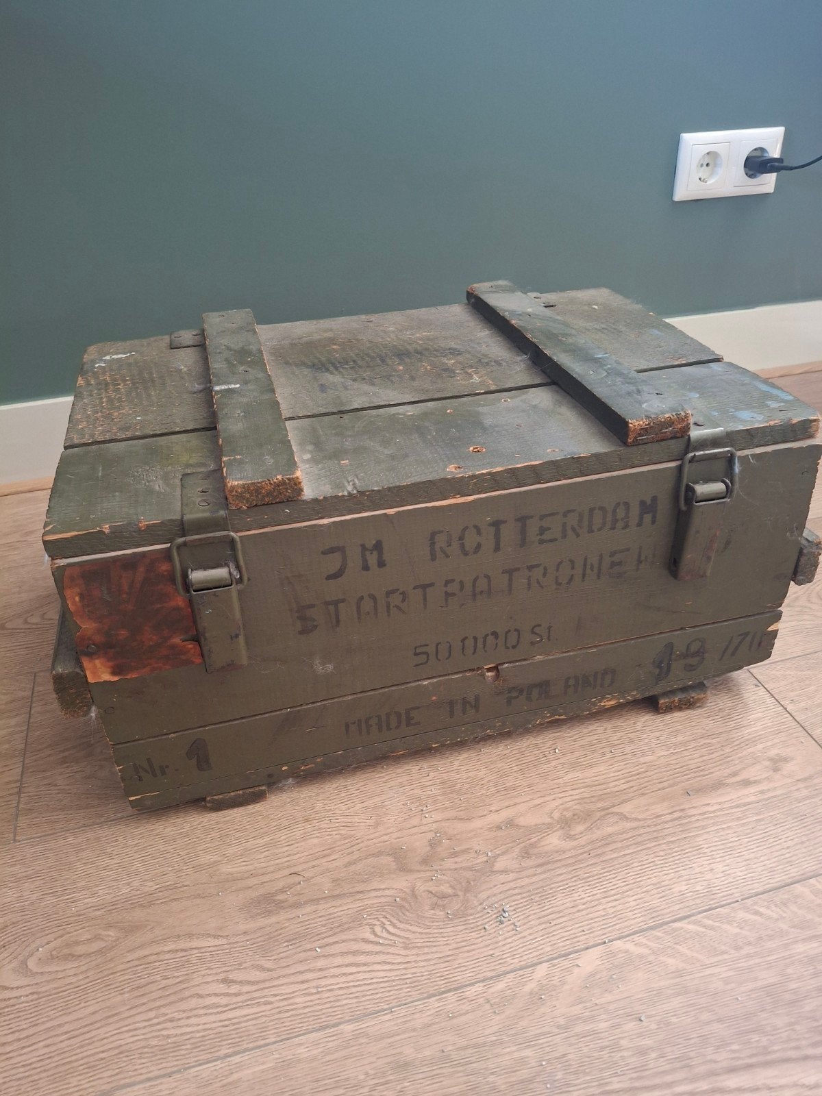 Oude Leger Kist voor Startpatronen - J.M. Rotterdam 1970, Ophalen