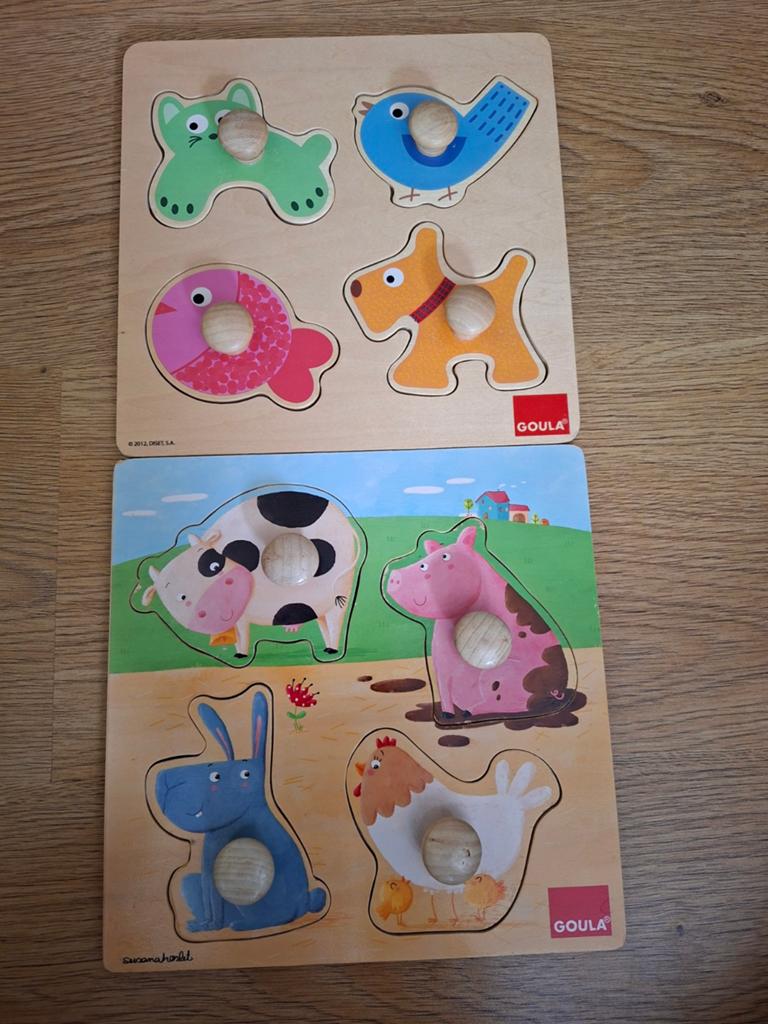 Puzzel 4 stukjes, Kinderen en Baby's, Speelgoed | Kinderpuzzels, Ophalen, Minder dan 10 stukjes, Zo goed als nieuw, Van hout