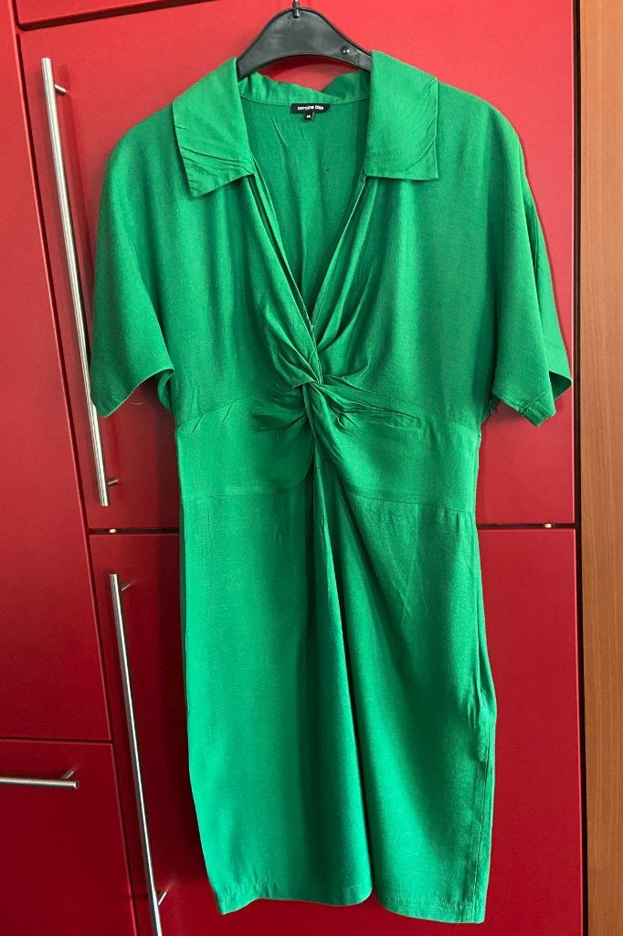 Caroline Biss groene zomerjurk, Kleding | Dames, Ophalen of Verzenden, Knielengte, Maat 36 (S), Gedragen