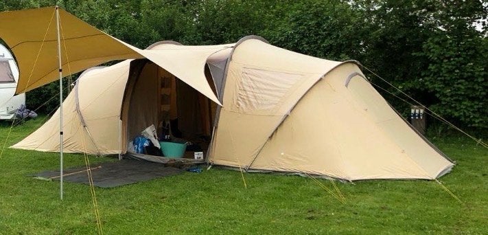 Ruime katoenen tent met luifel - Ideaal voor gezinnen, Ophalen, Gebruikt, Tot en met 6