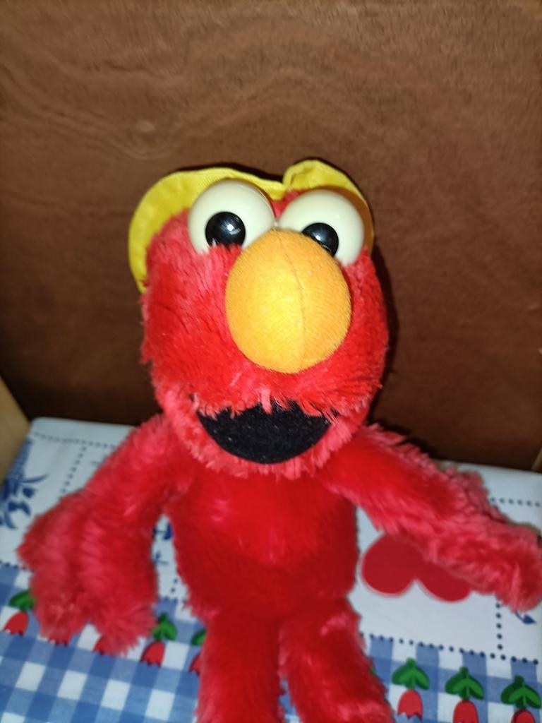 Elmo knuffel met gele hoed Applause Jim Henson, Ophalen of Verzenden, Zo goed als nieuw, Overige typen