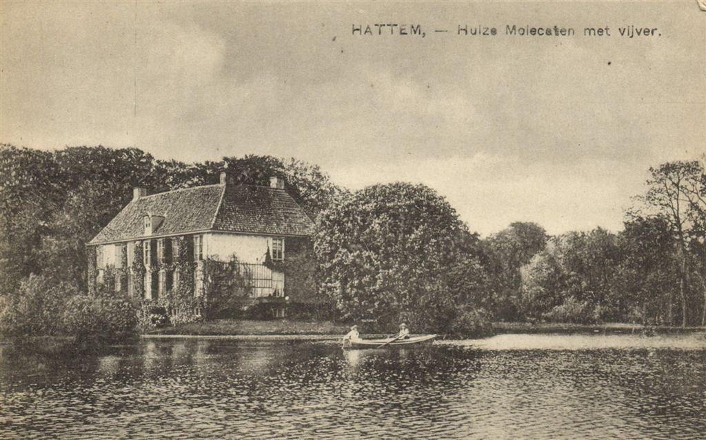 Hattem, - Huize Molecaten met vijver. - ongelopen, Verzenden, 1920 tot 1940, Ongelopen, Gelderland