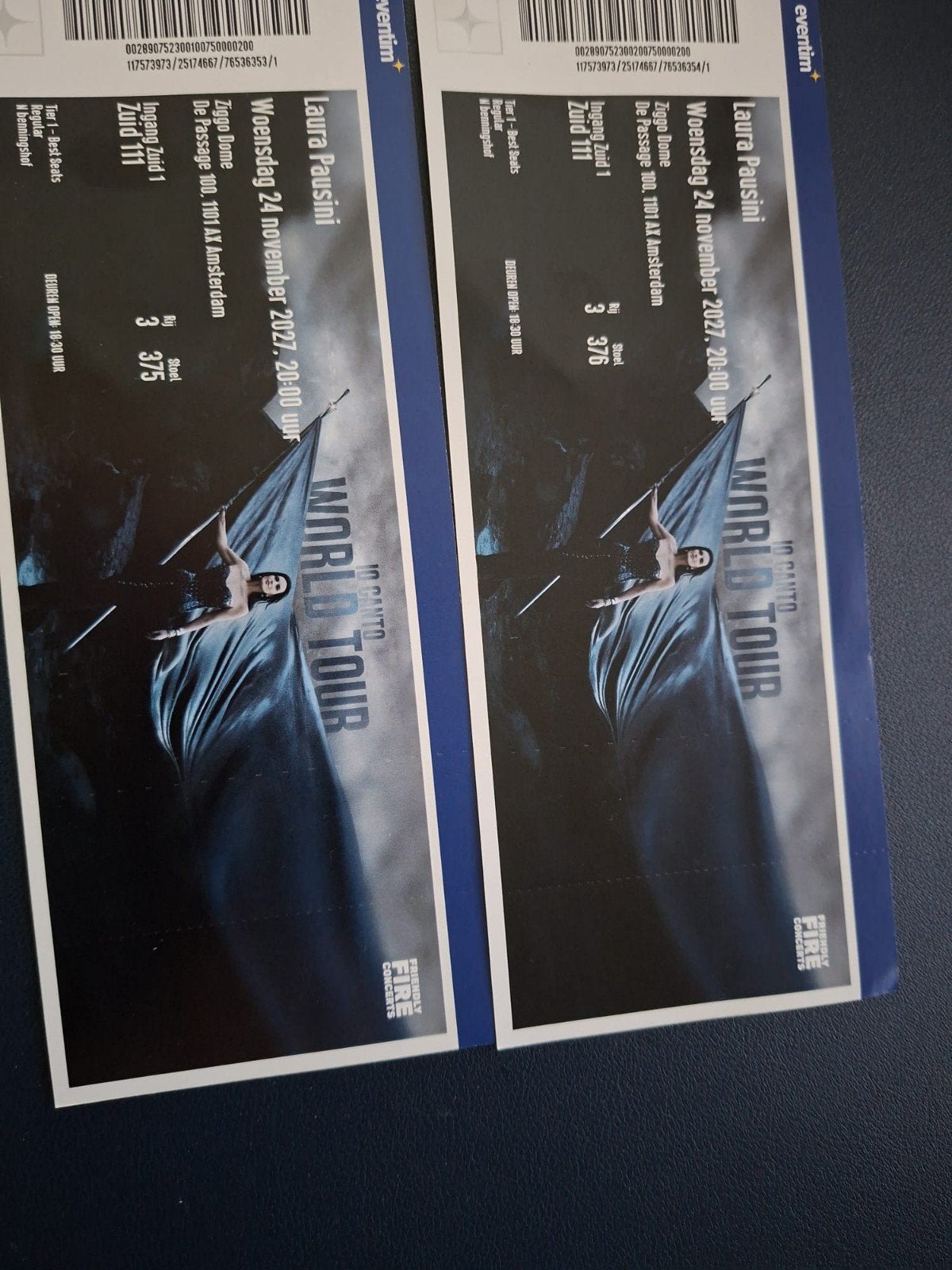 2 kaarten concert laura pausini, Twee personen, November