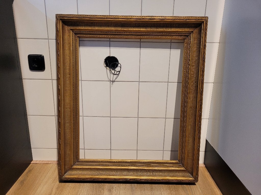 goudkleurige houten schilderijlijst, Ophalen, Hout, Schilderijlijst