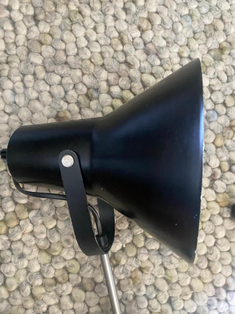 Vintage Uitschuifbare Klemlamp - Zwart, ca. 80 cm, Antiek en Kunst, Antiek | Lampen, Ophalen of Verzenden