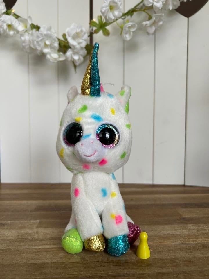 Ty Beanie Boos eenhoornknuffel Harmonie wit 15cm, Paard, Ophalen of Verzenden, Zo goed als nieuw, Wasbaar