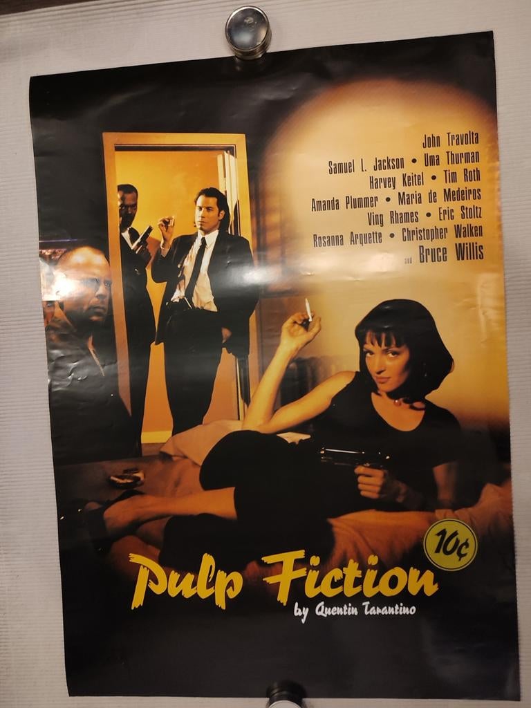 Pulp Fiction originele Filmposter Bioscoop, Ophalen of Verzenden, Zo goed als nieuw, Poster