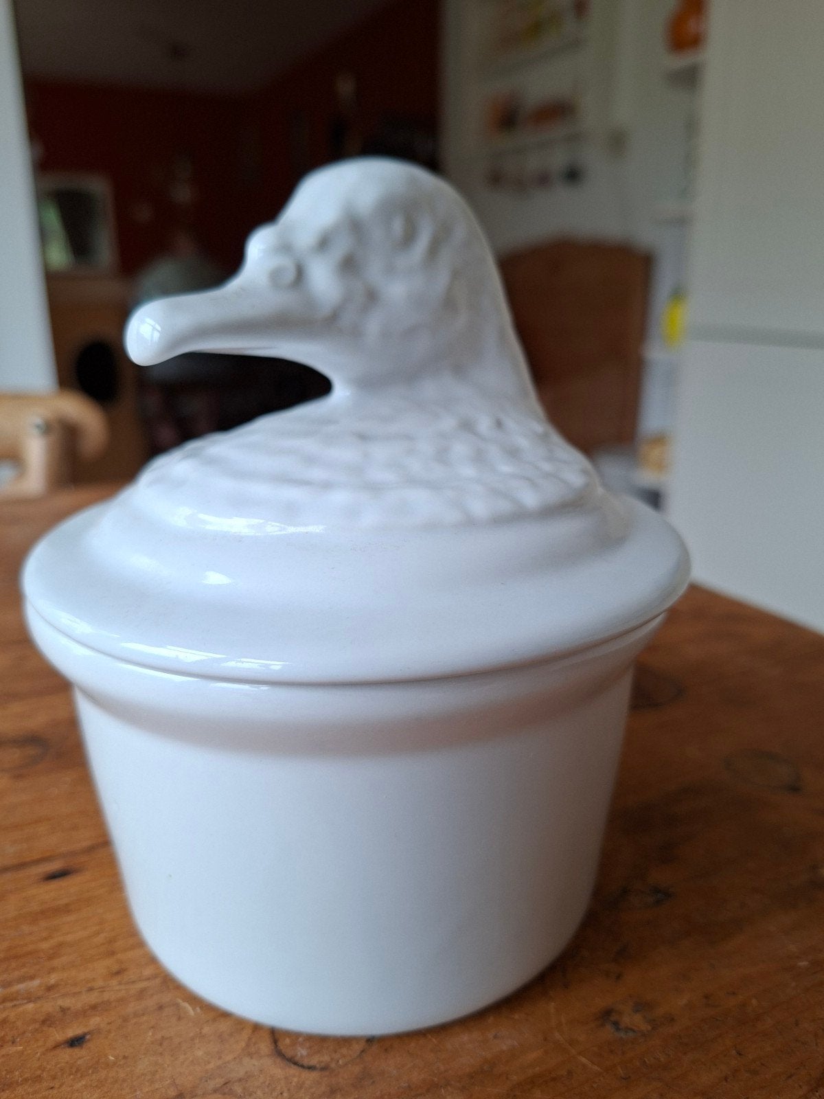 Patépot, deksel eendenkop., Overige typen, Ophalen of Verzenden, Overige stijlen, Glas