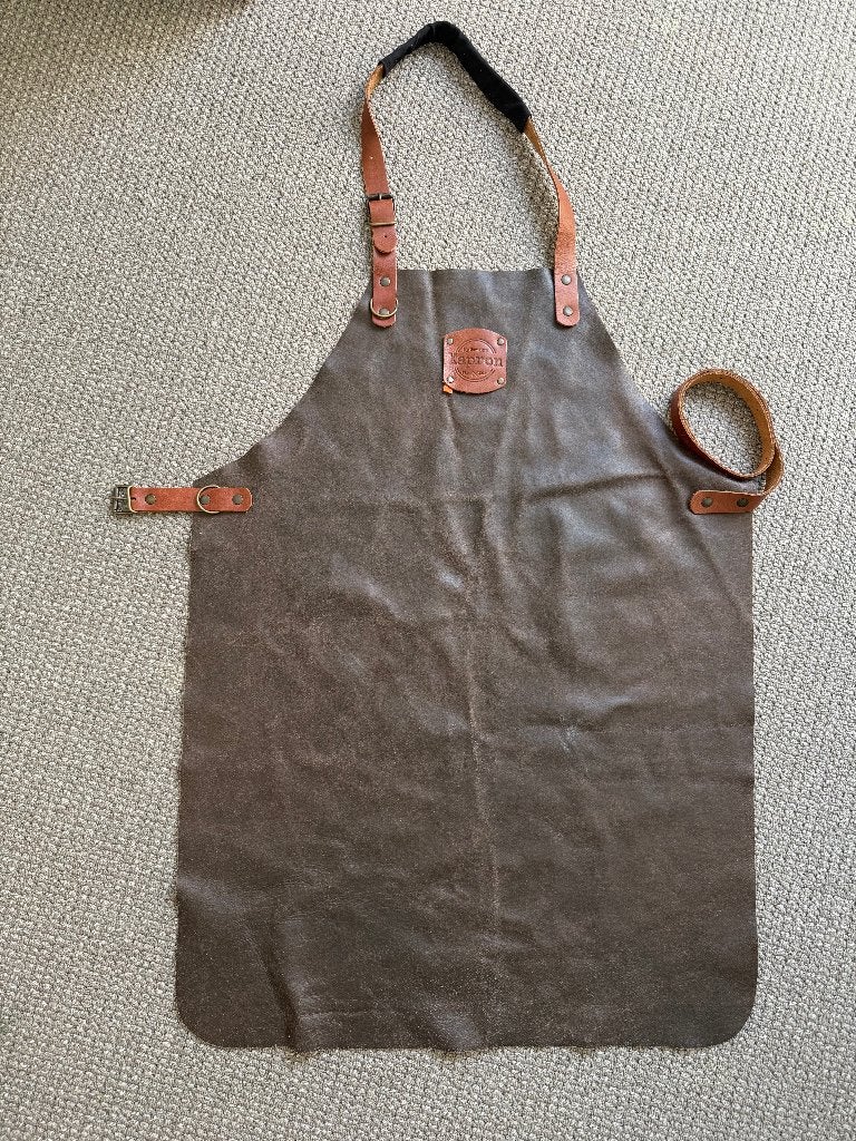 Xapron leren schort / BBQ-schort (82 cm, bruin), Ophalen of Verzenden, Zo goed als nieuw