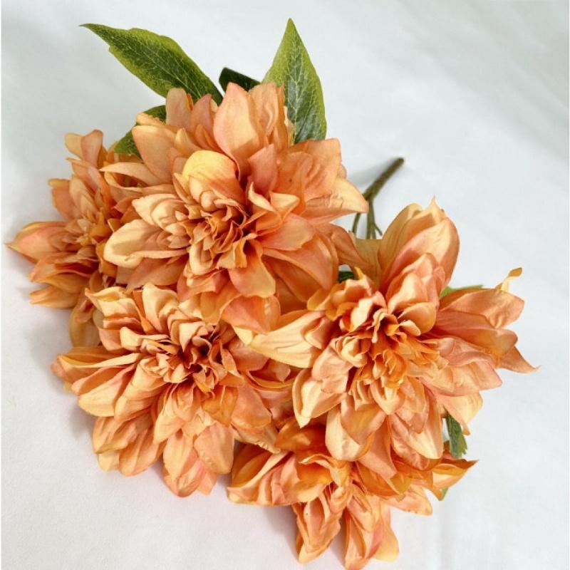 DAHLIA BOEKETJE - KUNST - KARAMEL ORANJE, Ophalen of Verzenden, Nieuw