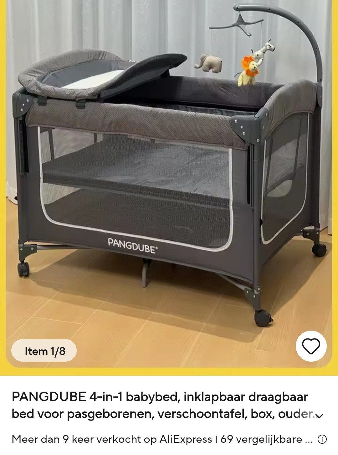 PANGDUBE 4-in-1 Babybed - Inklapbaar & Draagbaar, Ophalen of Verzenden, Zo goed als nieuw, Reisbedje