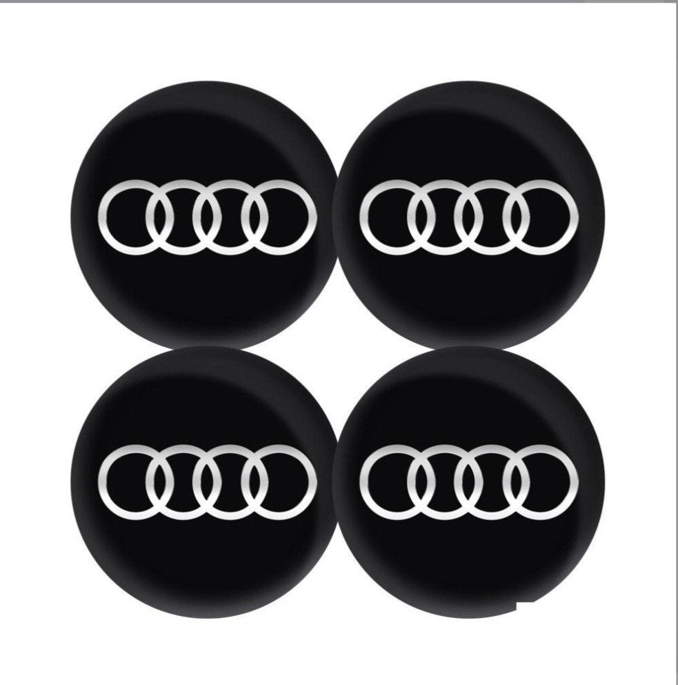 4x Audi Velg Emblemen Naafdoppen Stickers Zwart Wit, Ophalen of Verzenden, Nieuw