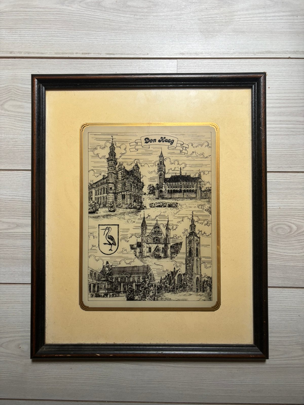 Vintage Glasgravure Den Haag - G. Swaenepoel (18k Goudrand), Ophalen