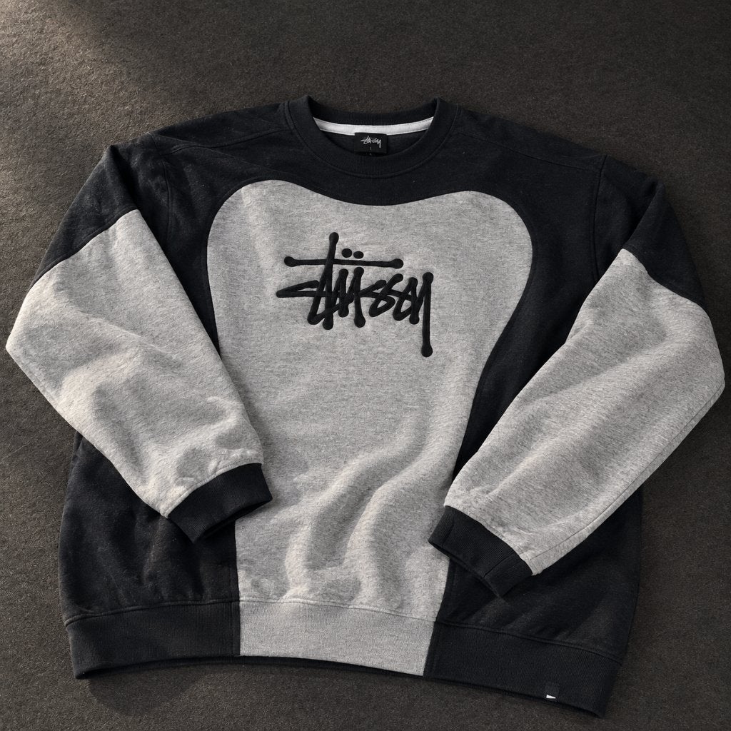 Stussy Reworked Sweater - Grijs/Zwart - Maat XL, Kleding | Heren, Zwart, Stussy, Maat 56/58 (XL), Ophalen of Verzenden