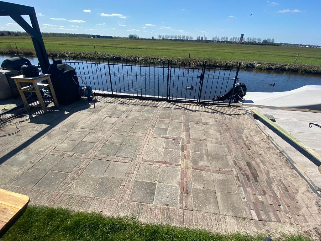 GRATIS: 40m2 tuintegels bestrating., Tuin en Terras, Tegels en Klinkers, Ophalen, Gebruikt, Beton, Terrastegels