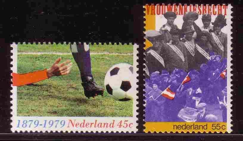 Nederland 1979 1182/1183 Voetbal & Vrouwenkiesrecht, Postfrs, Ophalen of Verzenden, Na 1940, Postfris
