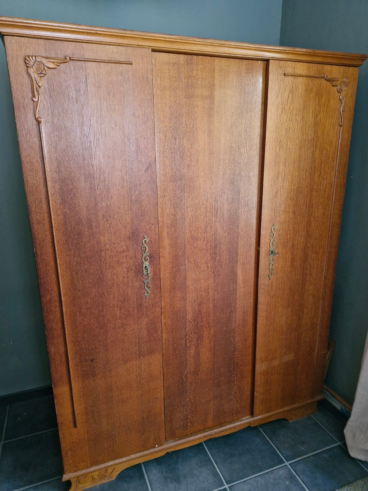 Vintage jaren 60 linnenkast, Ophalen, Gebruikt, 170 cm of meer