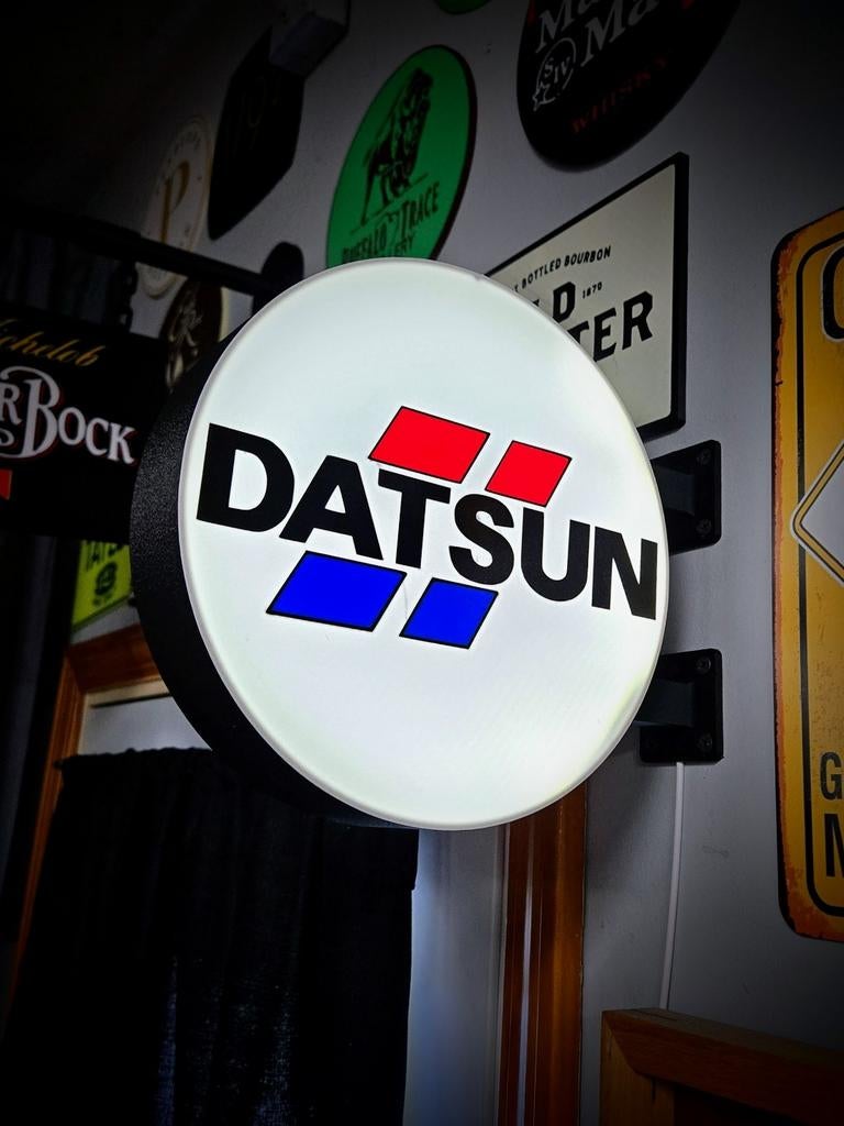 Datsun Lichtbak Reclamebord - Vintage Stijl, Ophalen of Verzenden, Gebruikt, Lichtbak of (neon) lamp