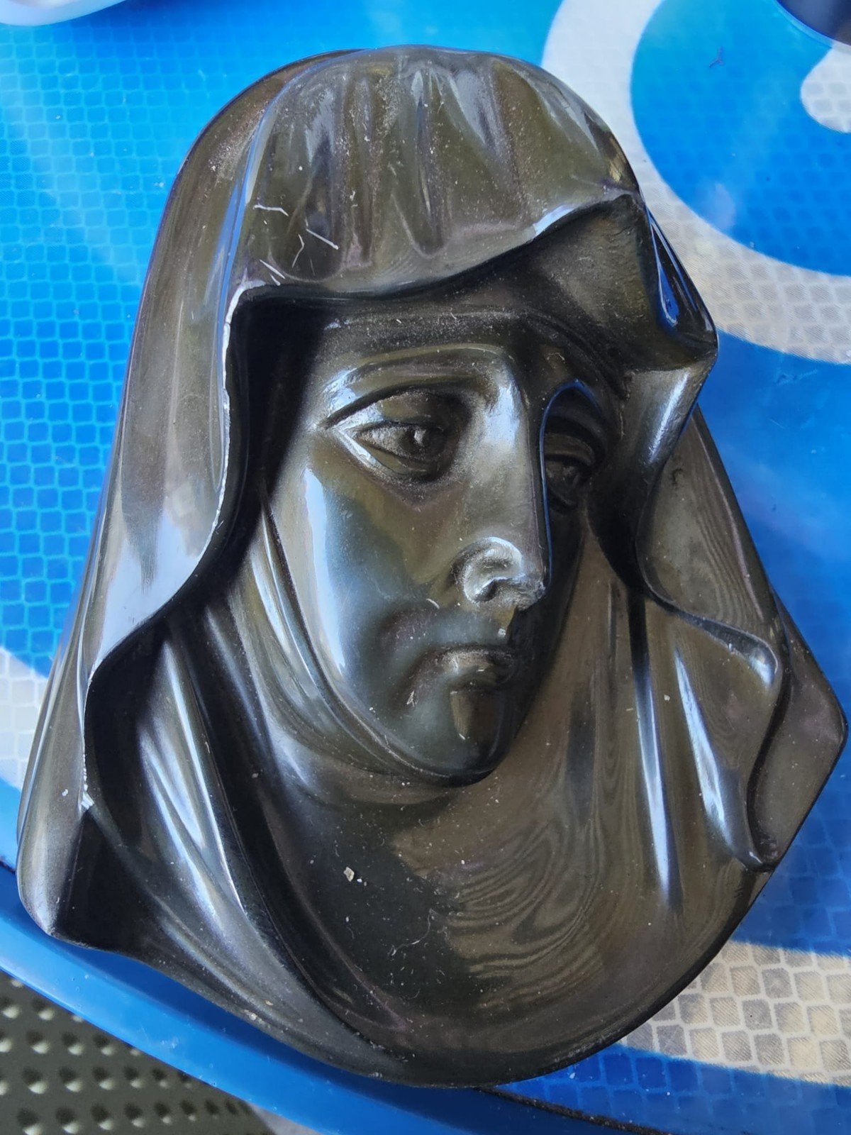 Antiek Mariabeeldje - Religieuze Wanddecoratie, Antiek en Kunst, Antiek | Religie, Ophalen of Verzenden