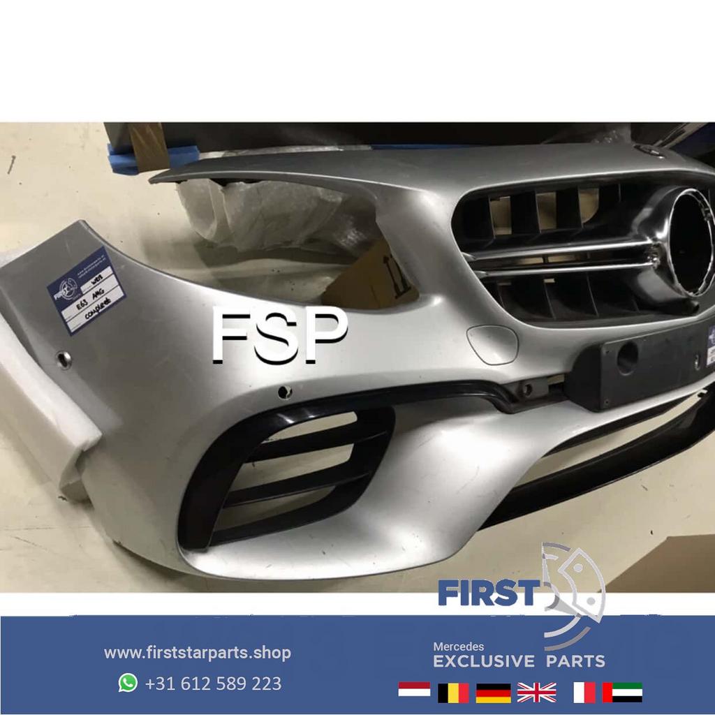 W213 E63 AMG VOORBUMPER COMPLEET Mercedes E Klasse 63 ZWART, Gebruikt, -, Voor, Ophalen of Verzenden