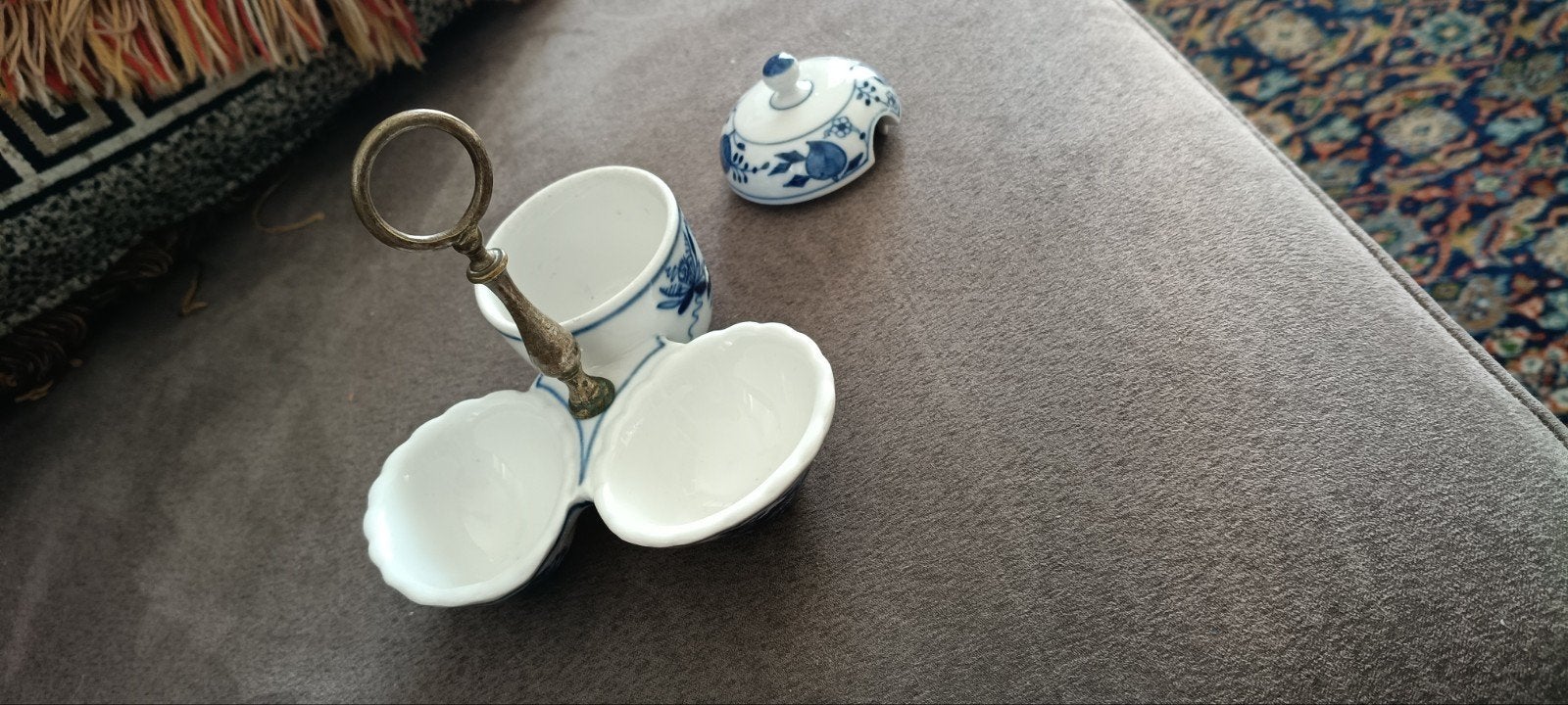 Antieke meissen Porseleinen zout en peper stel, Ophalen of Verzenden