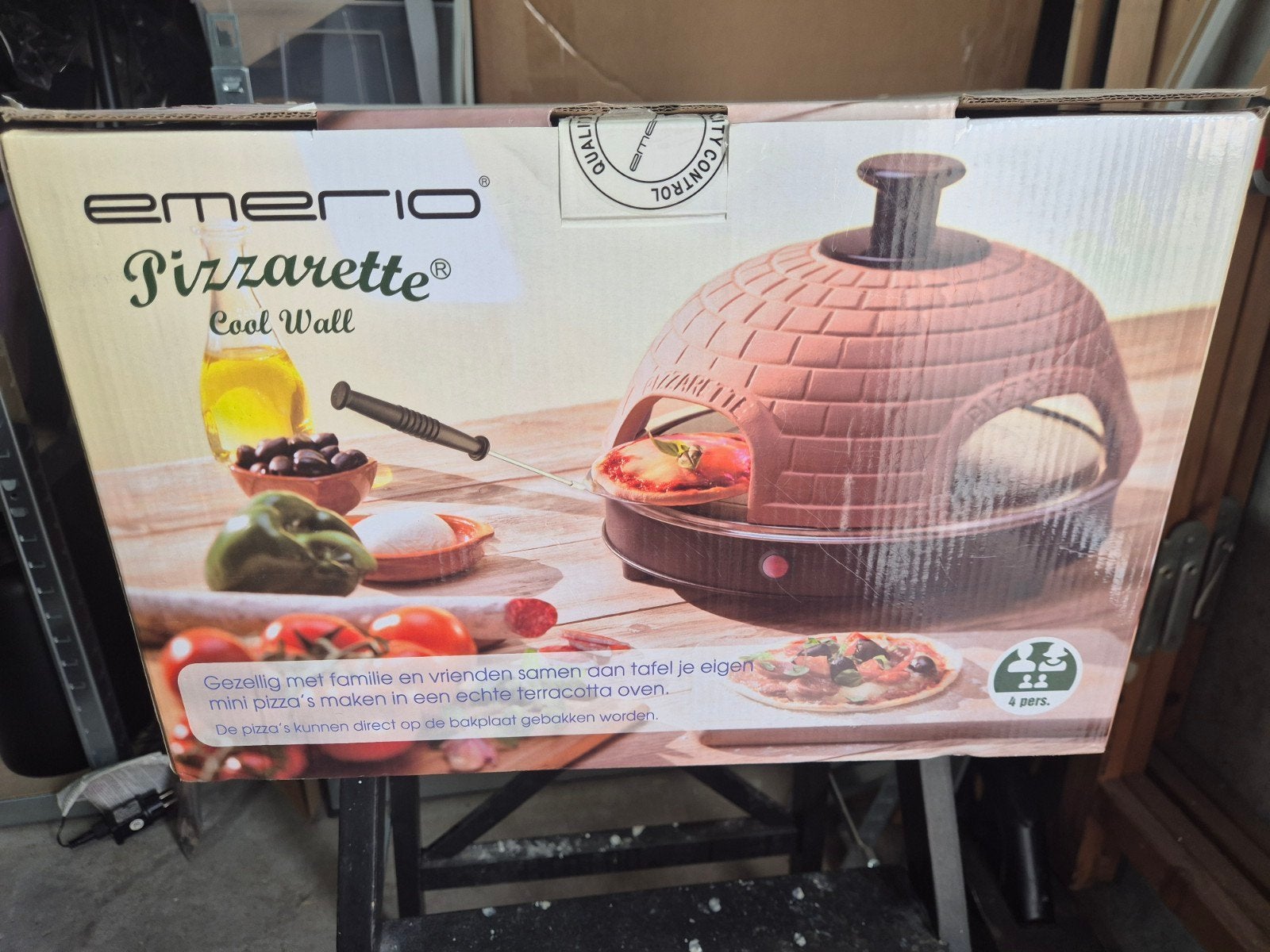 Emerio Pizzarette Origineel - 4 Persoons Pizza Oven, Overige merken, Pizzaoven, Nieuw, Ophalen of Verzenden