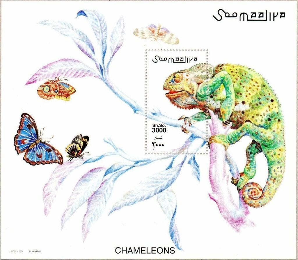 SOMALIË 7 - Dieren: reptielen (kameleon), Verzenden, Postfris, Dier of Natuur