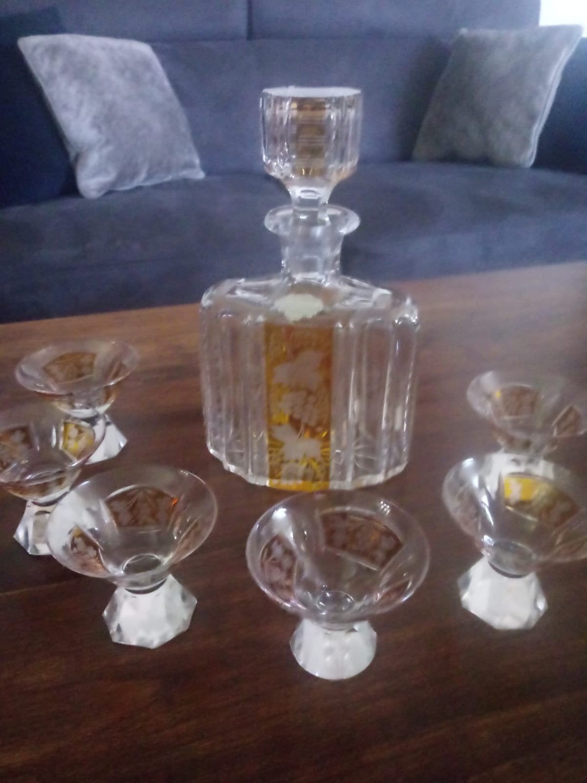 Kristallen karaf en glaasjes set - Vintage, Ophalen